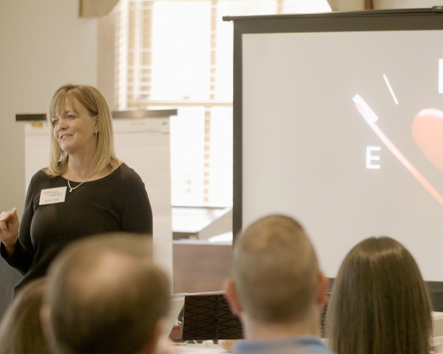 Beth Ulrich presenting at a Marriage Booster Retreat