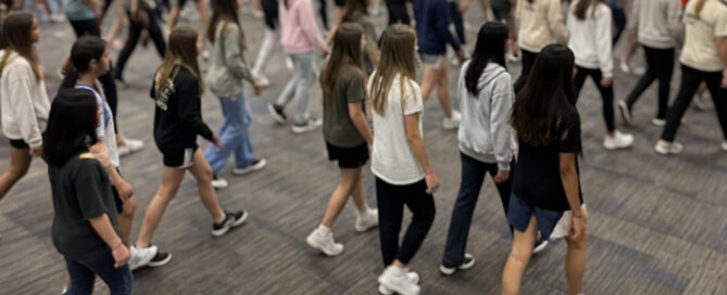Kids walking across room
